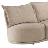 Hoekbank Letino - Draaibare ronde lounge - Beige / Zandkleurig