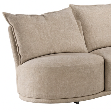 Hoekbank Letino - Draaibare ronde lounge - Beige / Zandkleurig