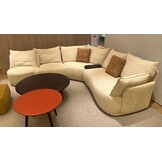 Hoekbank Letino - Draaibare ronde lounge - Beige / Zandkleurig