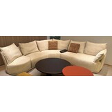 Hoekbank Letino - Draaibare ronde lounge - Beige / Zandkleurig
