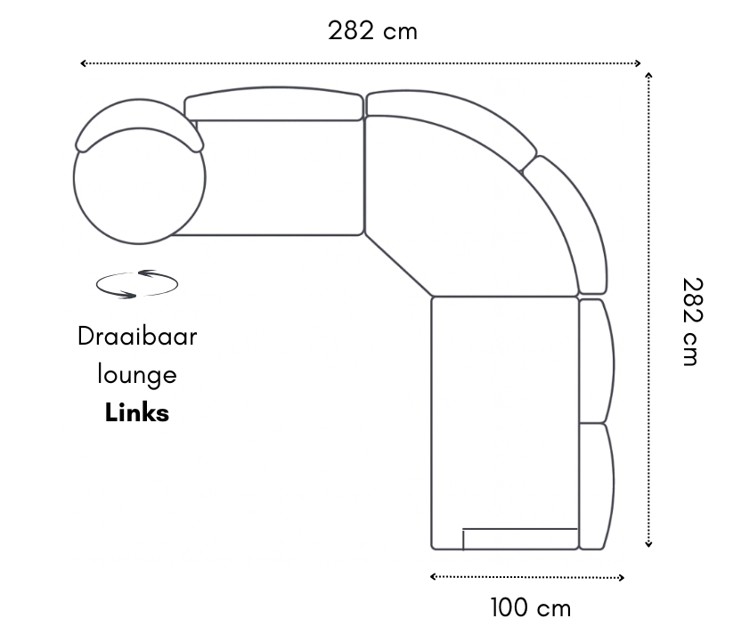 Hoekbank Letino - Draaibare ronde lounge - Beige / Zandkleurig
