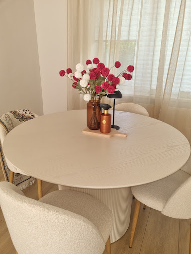 Eettafel Ronda | Gebroken Wit Eiken Fineer - Rond Ø 120 cm