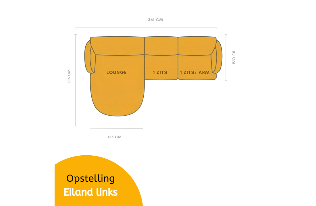 Loungebank Cremona 24 Taupe Bruin - Pocketvering