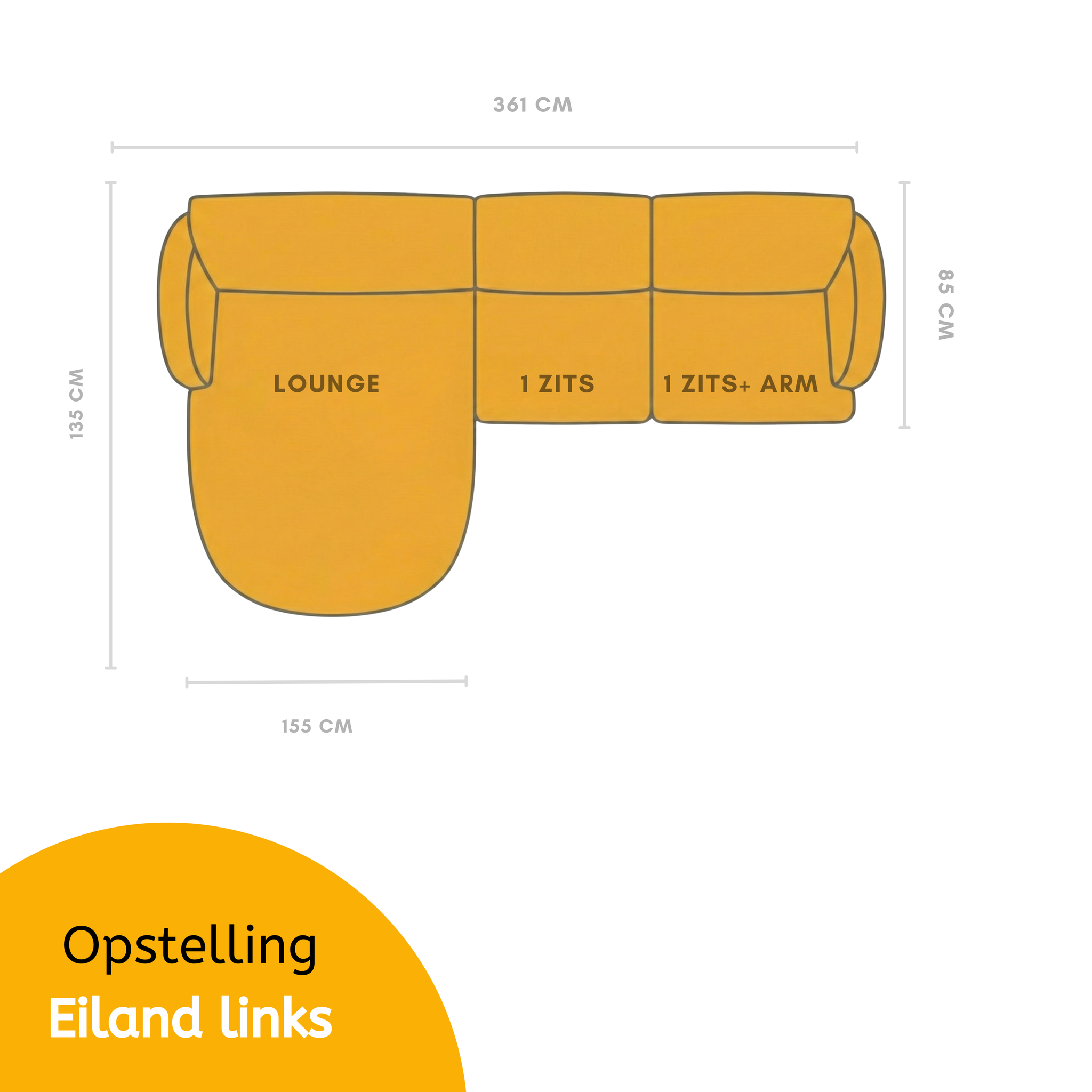 Loungebank Cremona 14 Warm Beige - Pocketvering