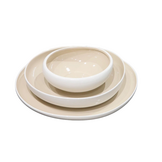 Capital Serviesset 24 delig - Porselein - Wit/Taupe - Organisch