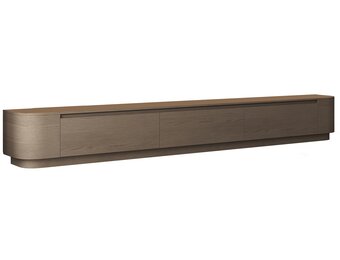 Japandi Tv Meubel Curved Staand - Walnoot