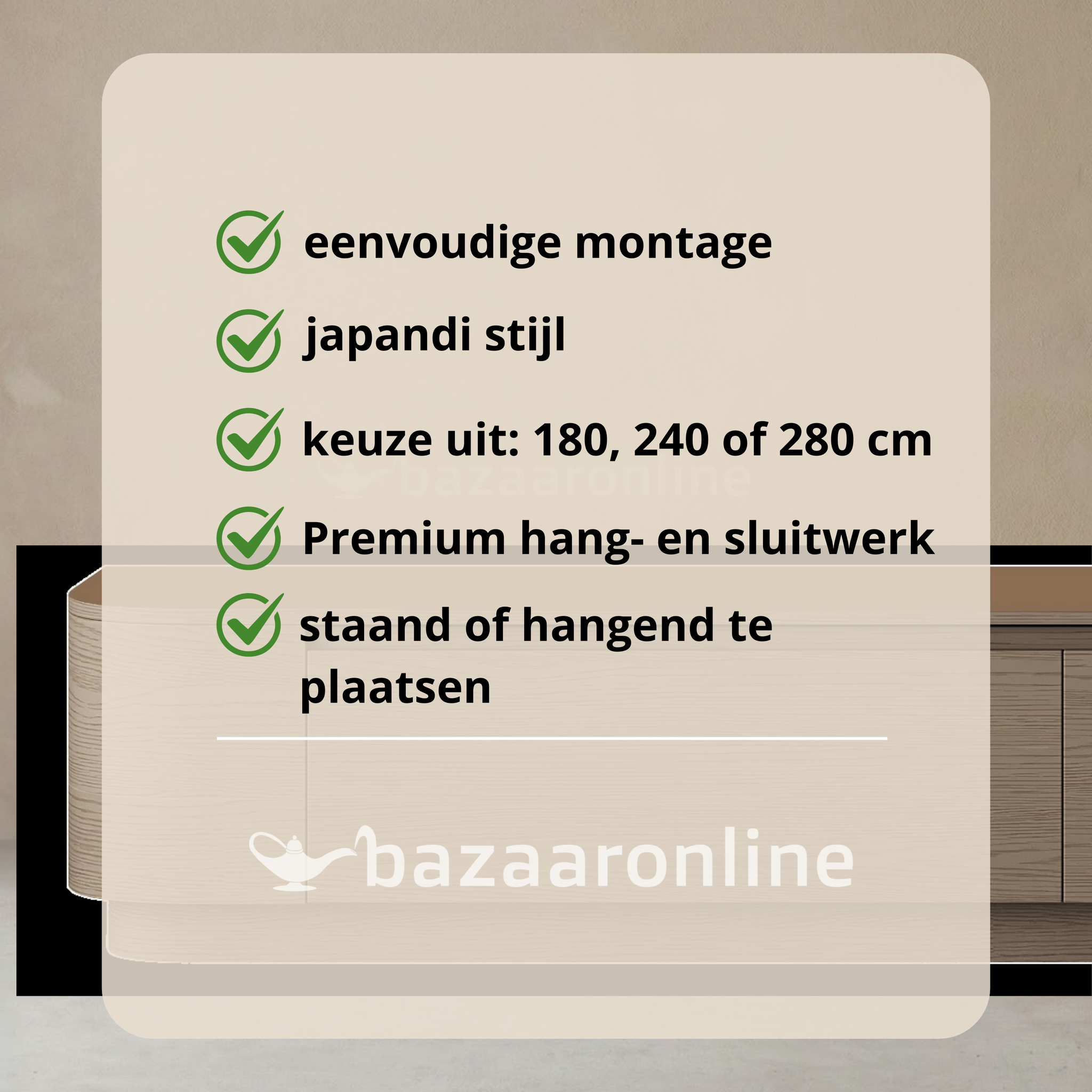 Japandi Tv Meubel Curved Staand - Walnoot - Gebogen zijkant