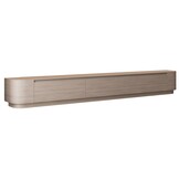 Japandi Tv Meubel Curved Staand - Licht Beige Eiken  - Gebogen zijkant