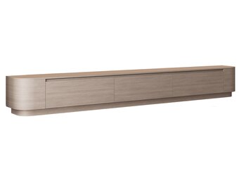 Japandi Tv Meubel Curved Staand - Licht Beige Eiken