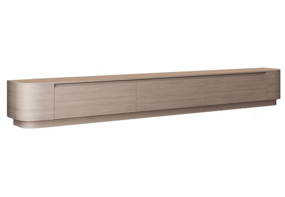 Japandi Tv Meubel Curved Staand - Licht Beige Eiken