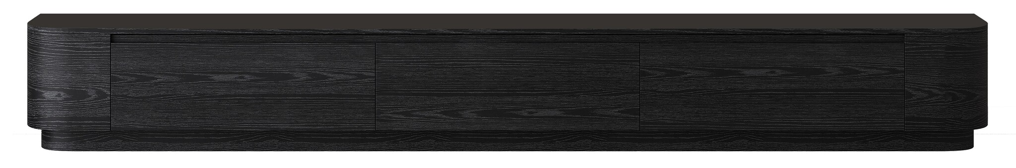 Japandi Tv Meubel Curved Staand - Zwart Eiken - Gebogen zijkant