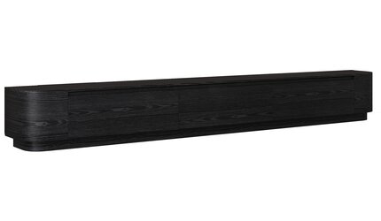 Japandi Tv Meubel Curved Staand - Zwart eiken