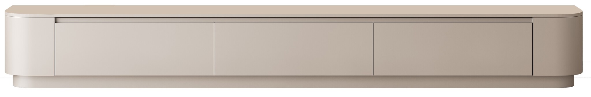 Japandi Tv Meubel Curved Staand - Beige - Gebogen zijkant