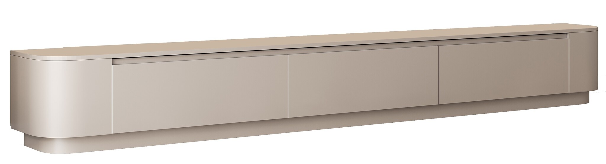 Japandi Tv Meubel Curved Staand - Beige - Gebogen zijkant