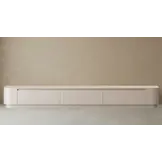 Japandi Tv Meubel Curved Staand - Beige  - Gebogen zijkant