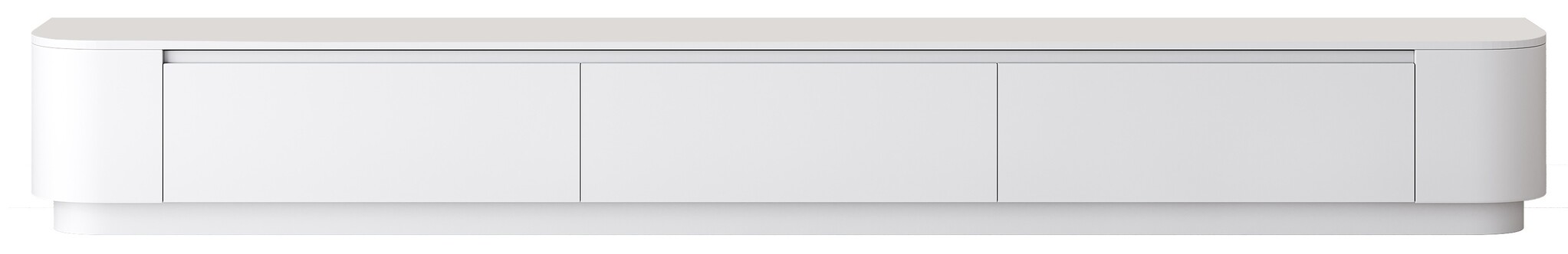 Japandi Tv Meubel Curved Staand - Mat Wit - Gebogen zijkant