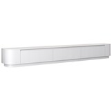 Japandi Tv Meubel Curved Staand - Mat Wit  - Gebogen zijkant