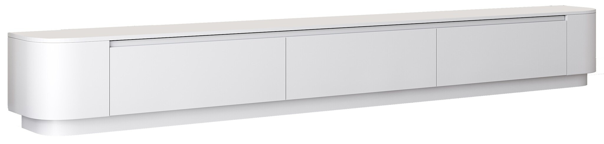 Japandi Tv Meubel Curved Staand - Mat Wit - Gebogen zijkant