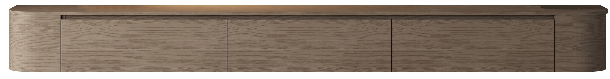 Japandi Tv Meubel Curved - Walnoot - Gebogen zijkant