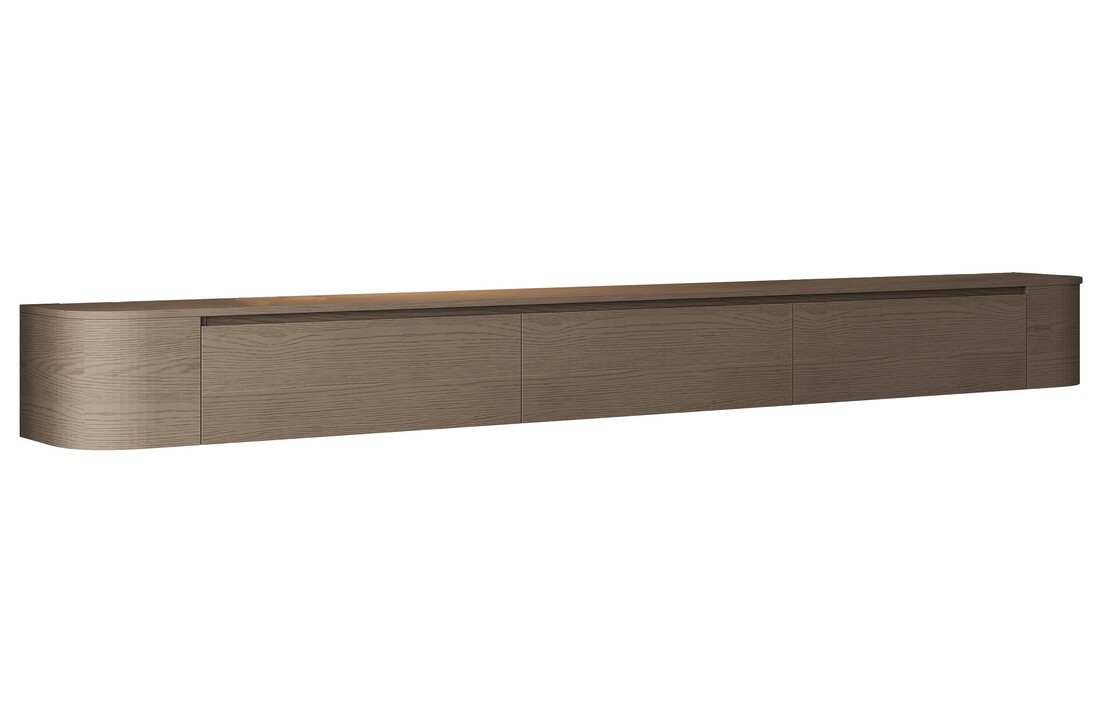 Japandi Tv Meubel Curved - Walnoot - Gebogen zijkant