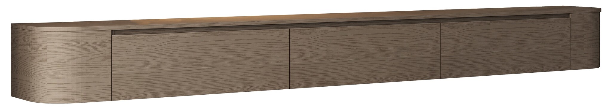 Japandi Tv Meubel Curved - Walnoot - Gebogen zijkant