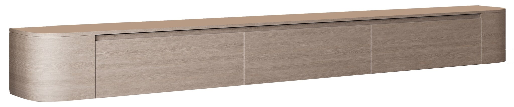 Japandi Tv Meubel Curved - Licht Beige Eiken - Gebogen zijkant