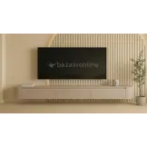 Japandi Tv Meubel Curved - Licht Beige Eiken - Gebogen zijkant