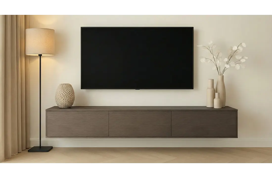 Zwevende Tv Meubel - Walnoot