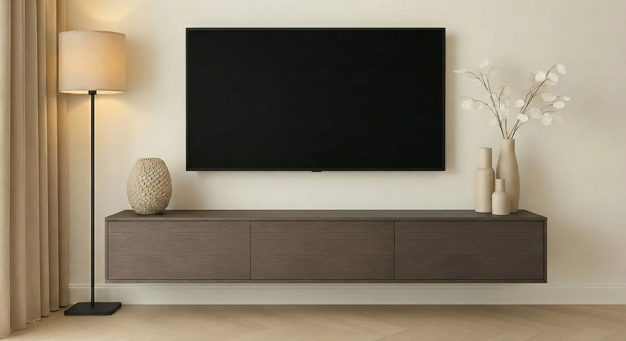 Zwevende Tv Meubel - Walnoot