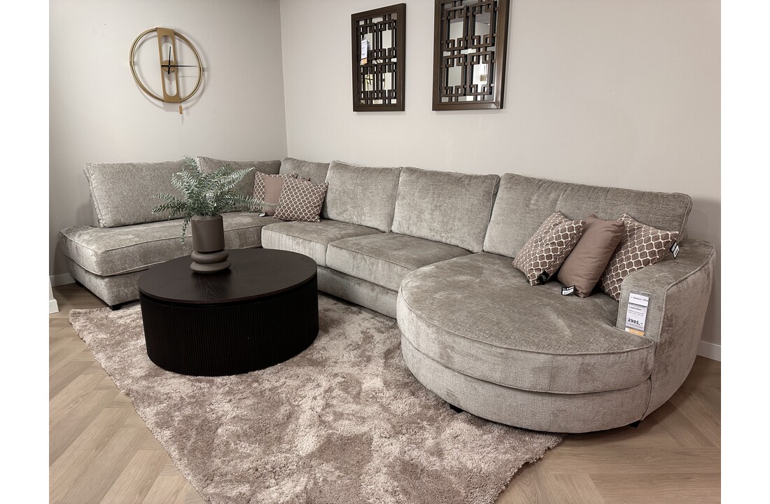 U-bank Oriane - Taupe chenille - Ronde lounge