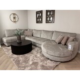 U-bank Oriane - Taupe chenille - Ronde lounge