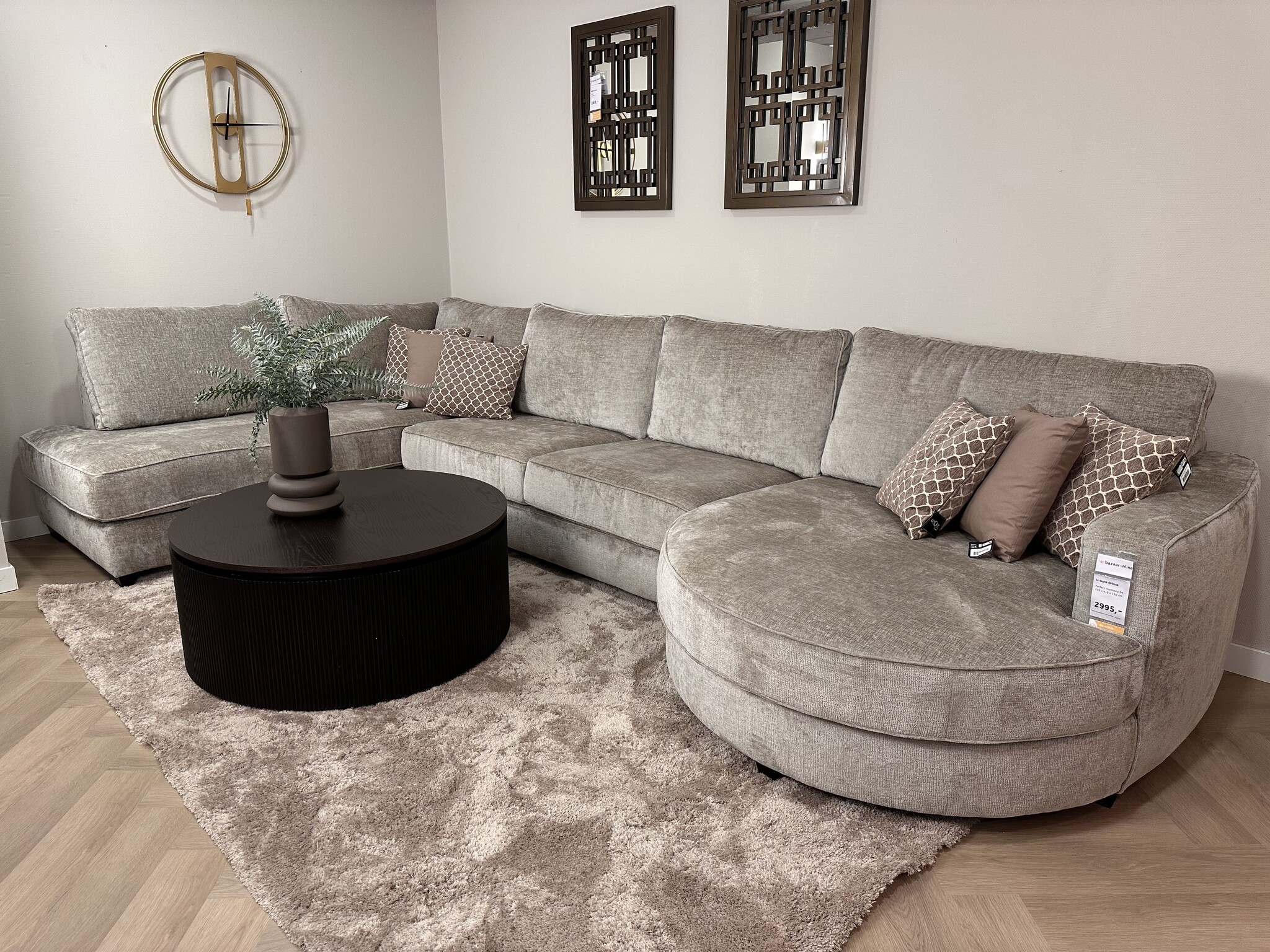 U-bank Oriane - Taupe chenille - Ronde lounge