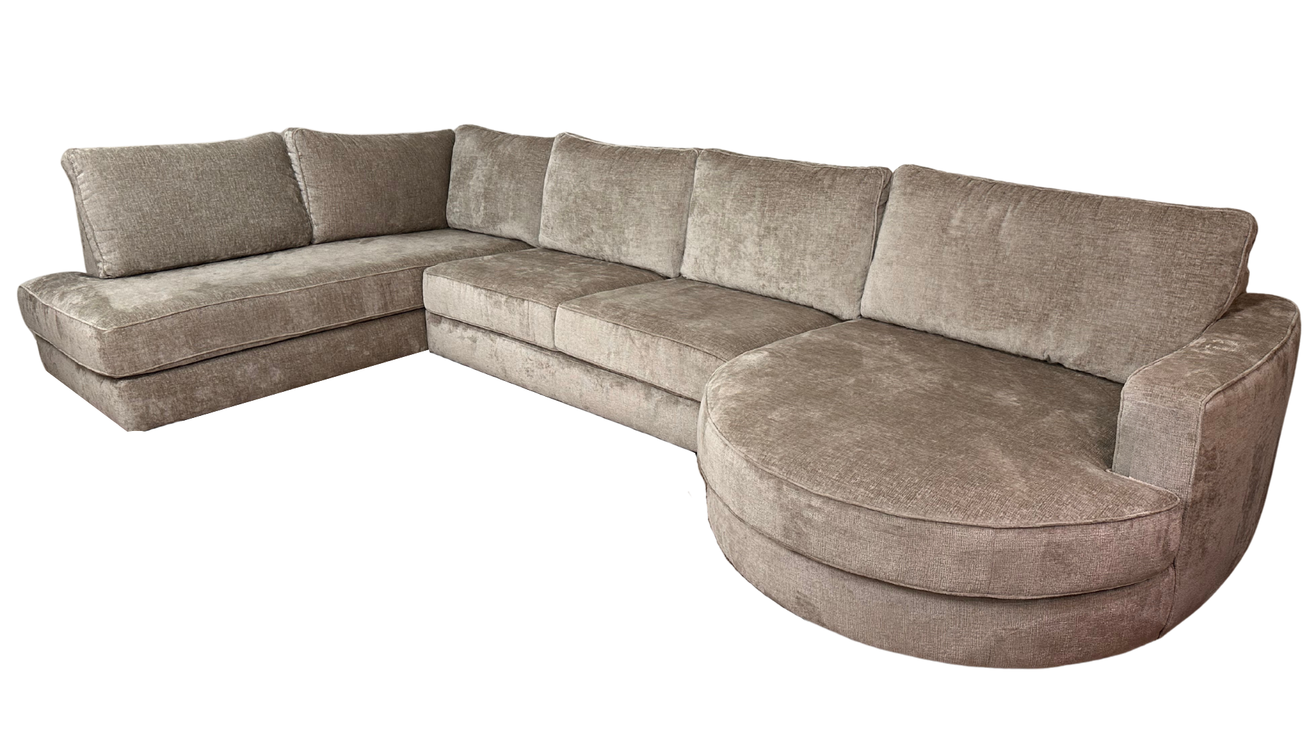U-bank Oriane - Taupe chenille - Ronde lounge