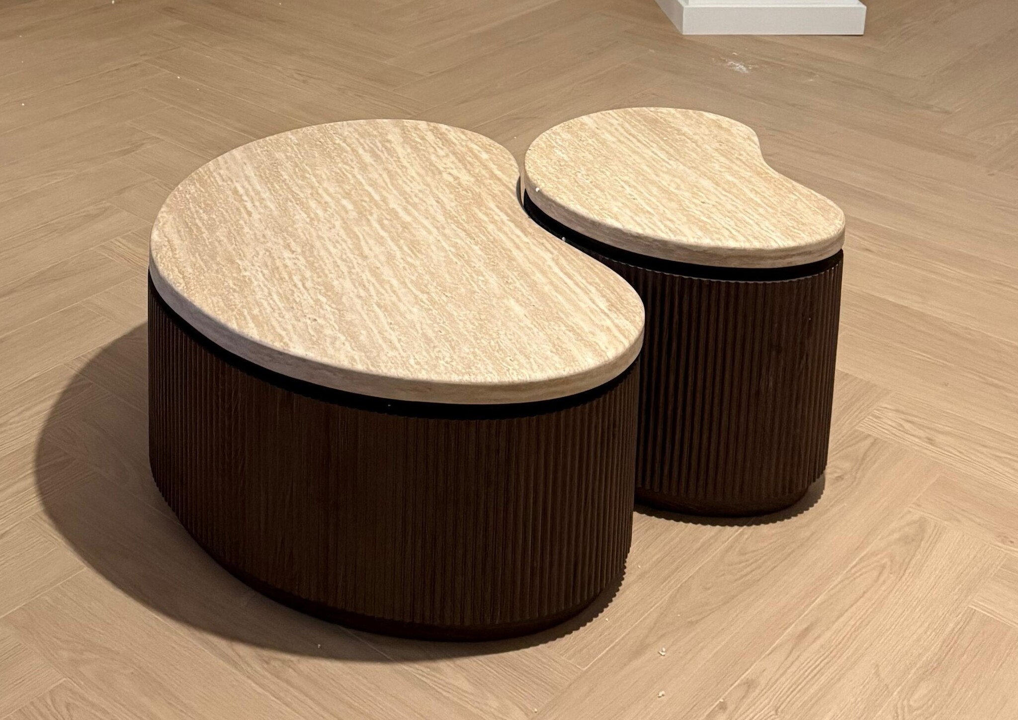 Salontafel Portofino | Organisch Travertin - Bruin | set van 2