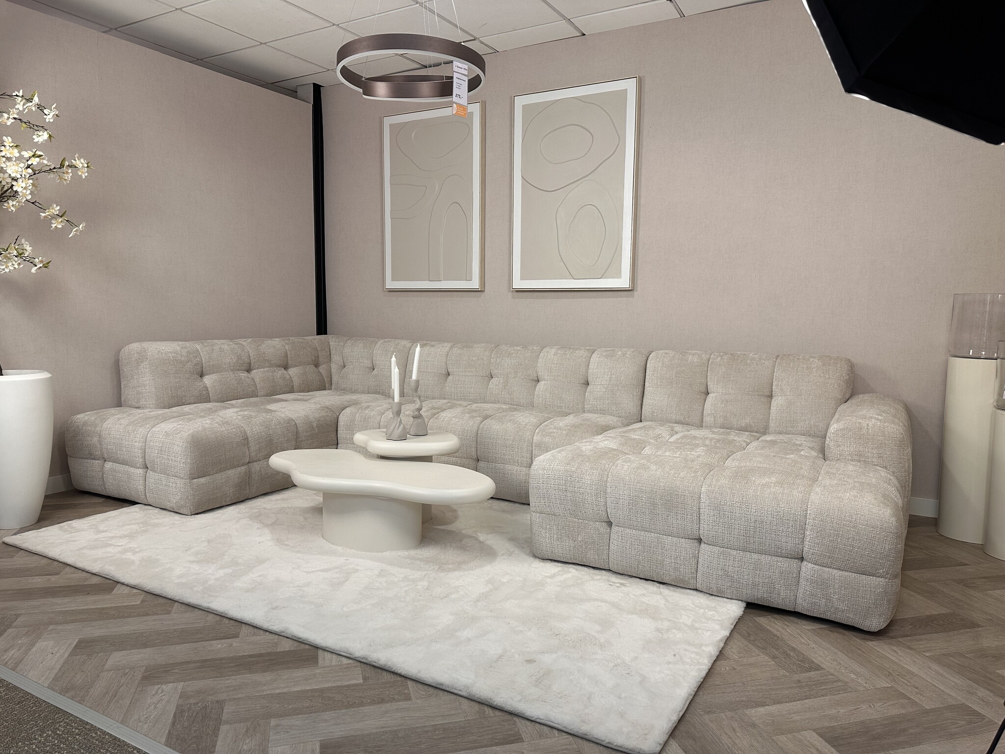 U-Bank Cubes - Geweven stof - Cremé