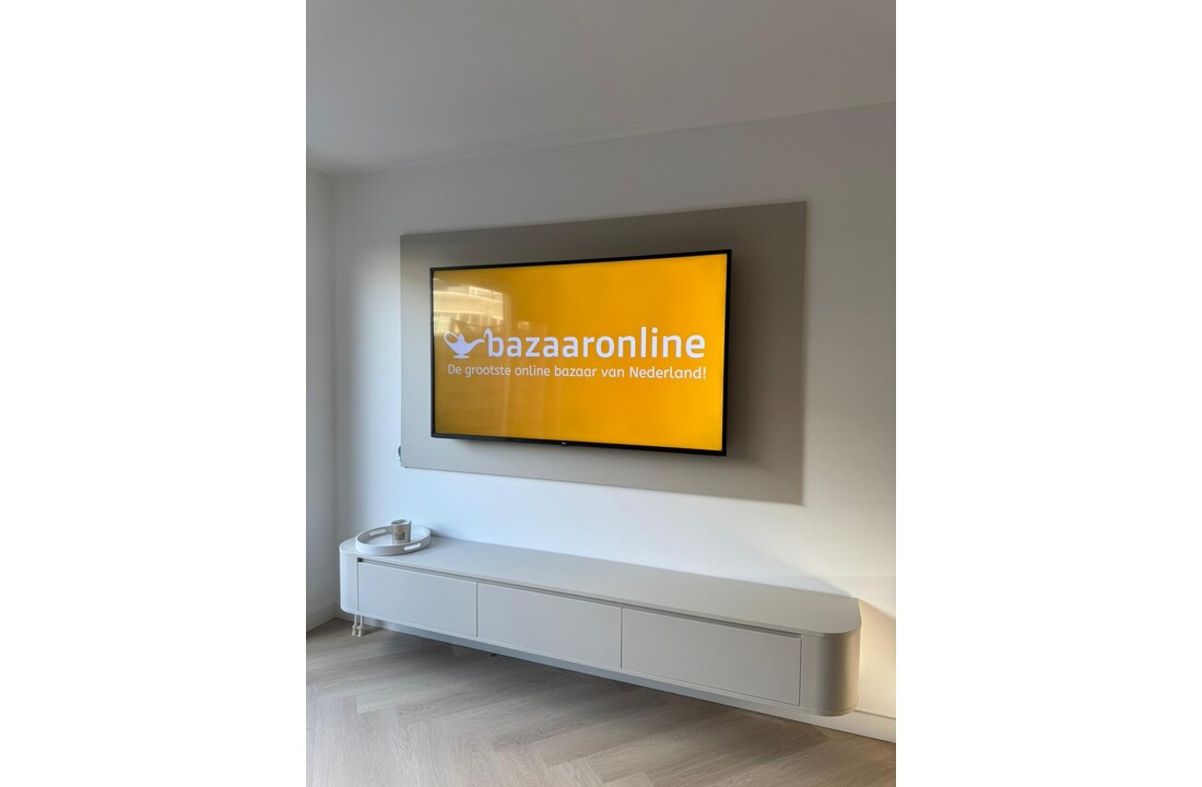 Japandi Tv Meubel Curved - Beige - Gebogen zijkant