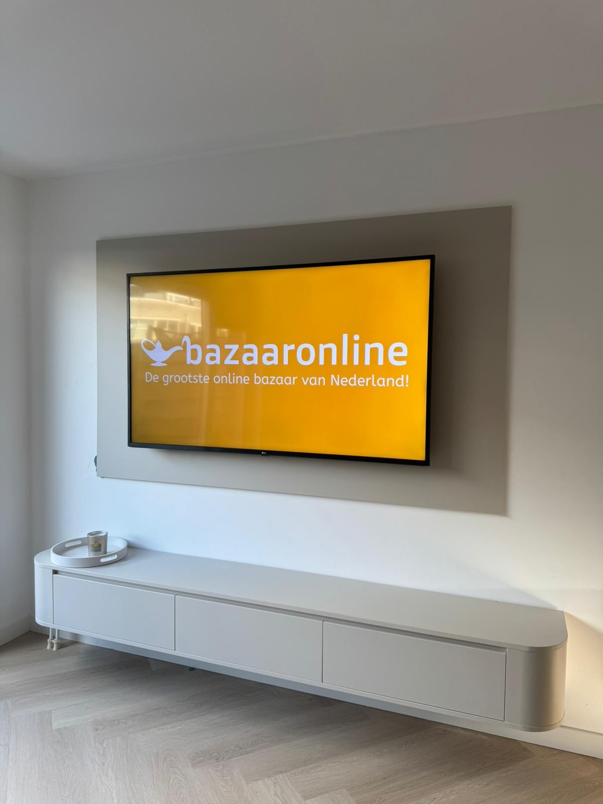 Japandi Tv Meubel Curved - Beige - Gebogen zijkant