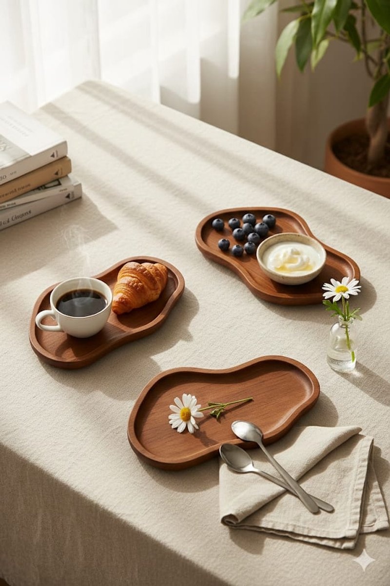 Schalenset Akiro -  Acacia hout - 3 delig