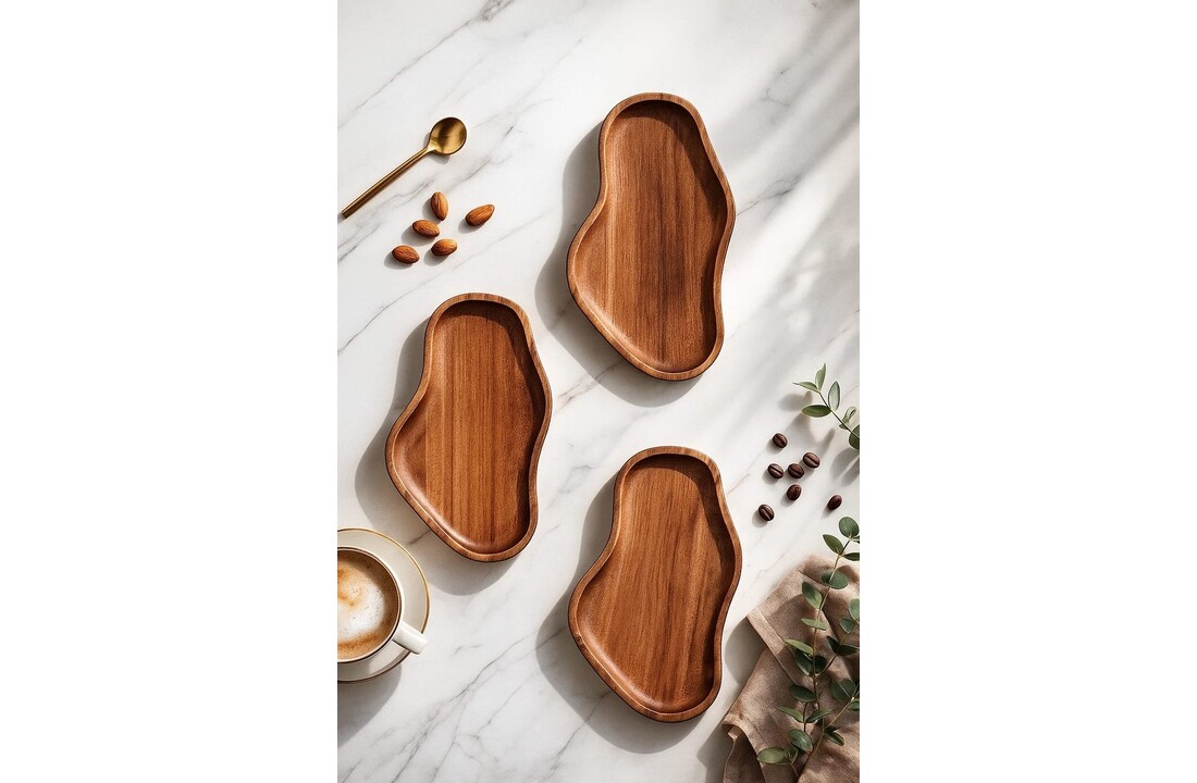 Schalenset Akiro -  Acacia hout - 3 delig