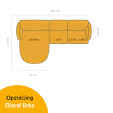 Loungebank Cremona 24 Taupe Bruin - Pocketvering