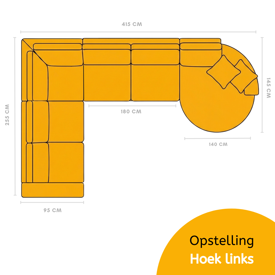 Hoekbank Moon | Gebroken wit