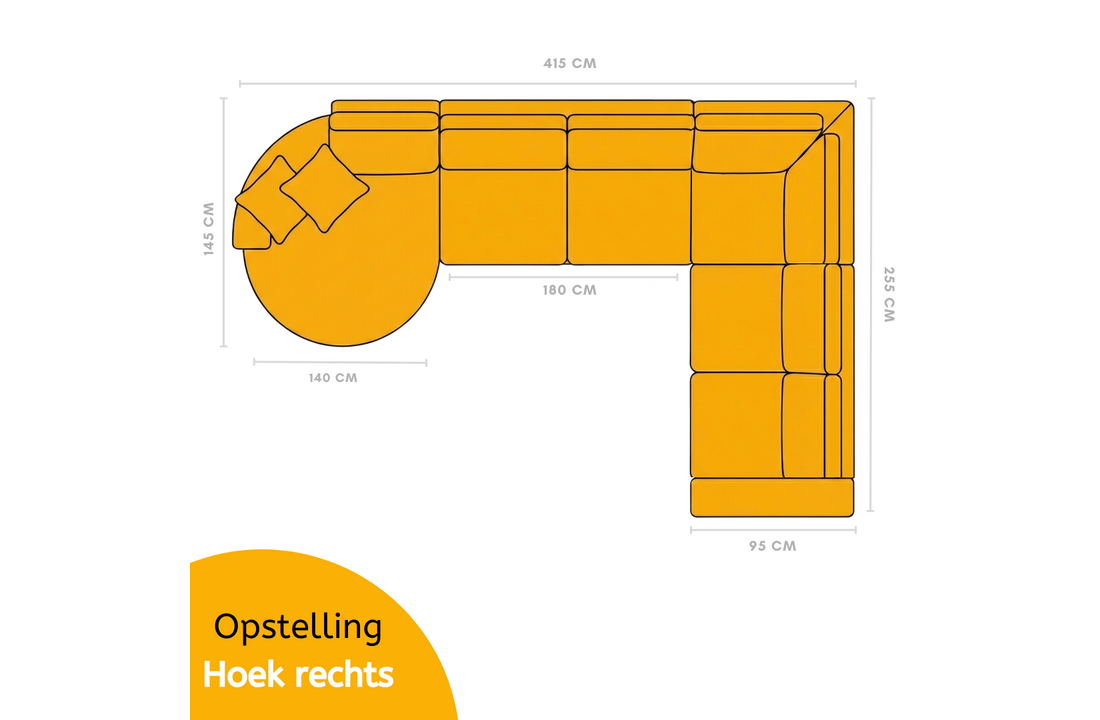 Hoekbank Moon | Gebroken wit