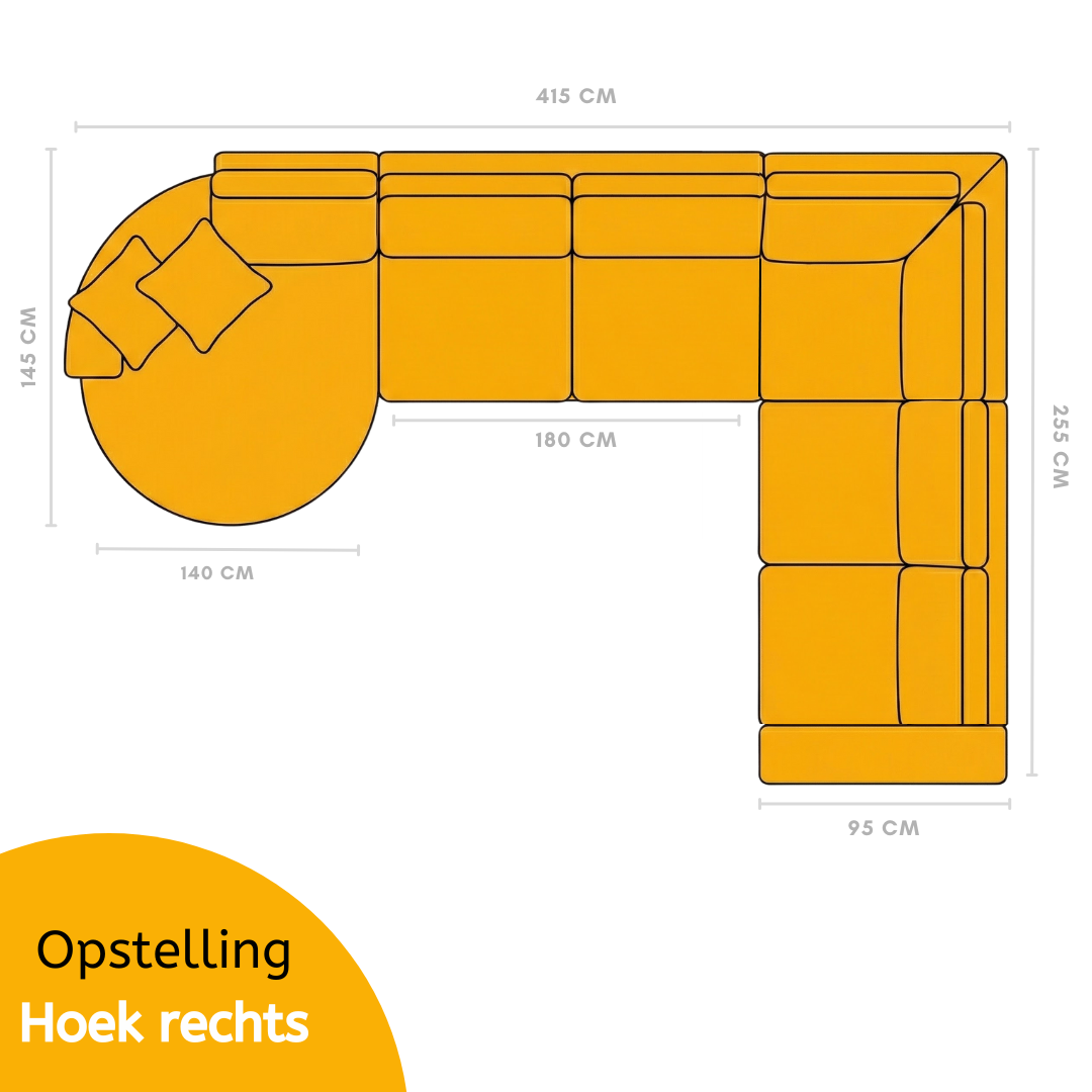 Hoekbank Moon | Gebroken wit