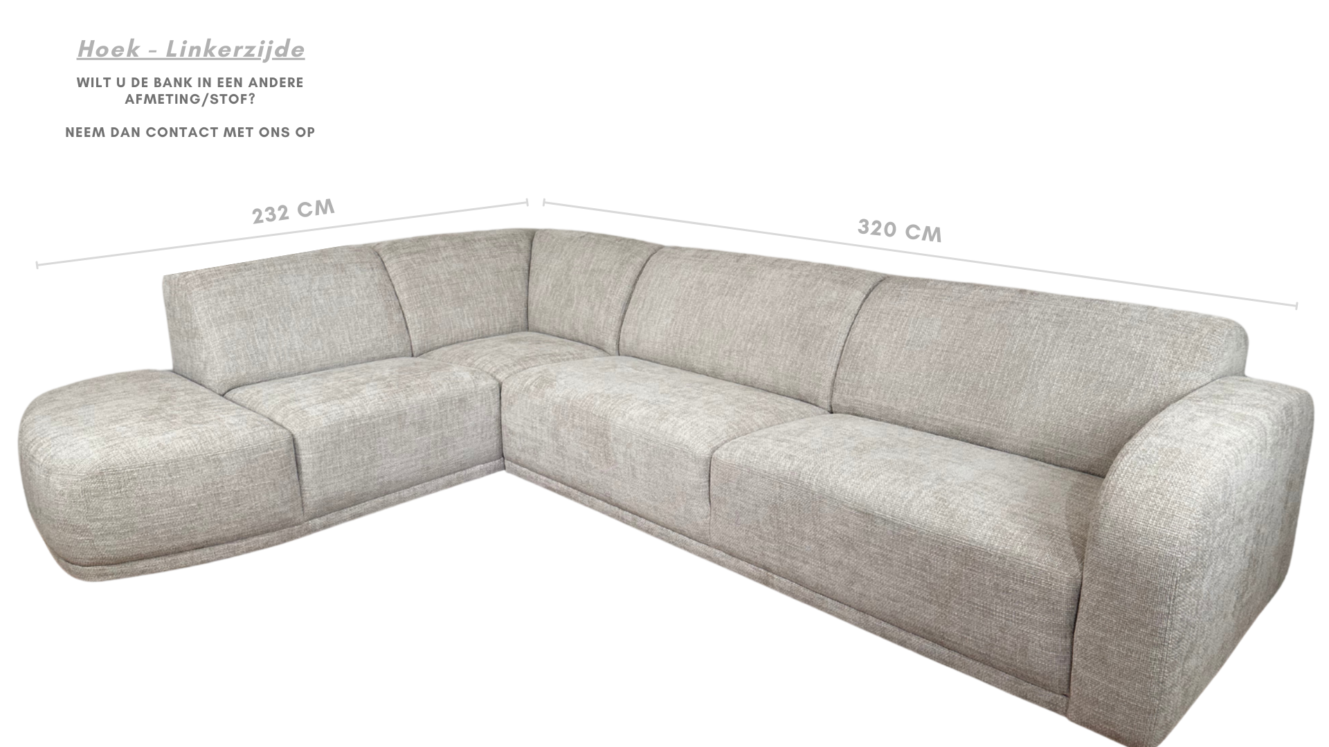 Hoekbank Luna - Licht greige