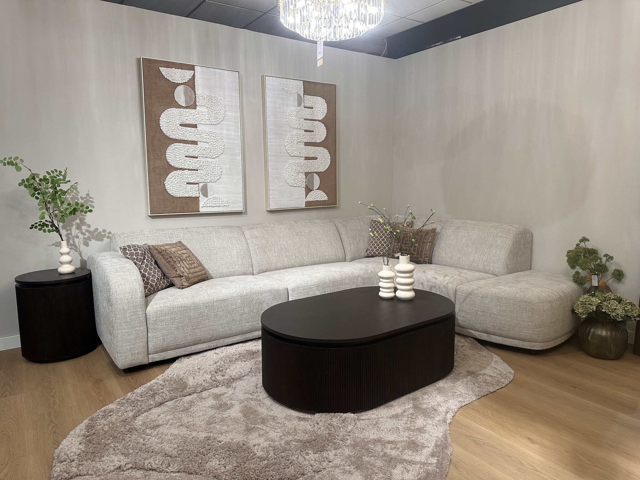 Hoekbank Luna - Licht greige