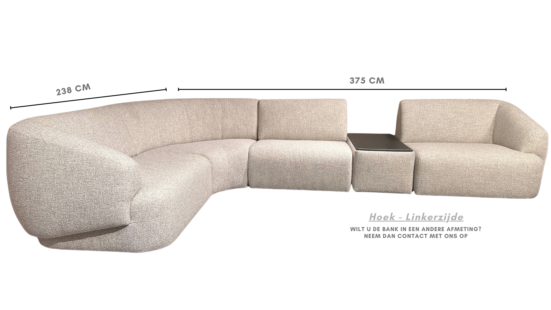 Hoekbank Satomi - Bouclé stof