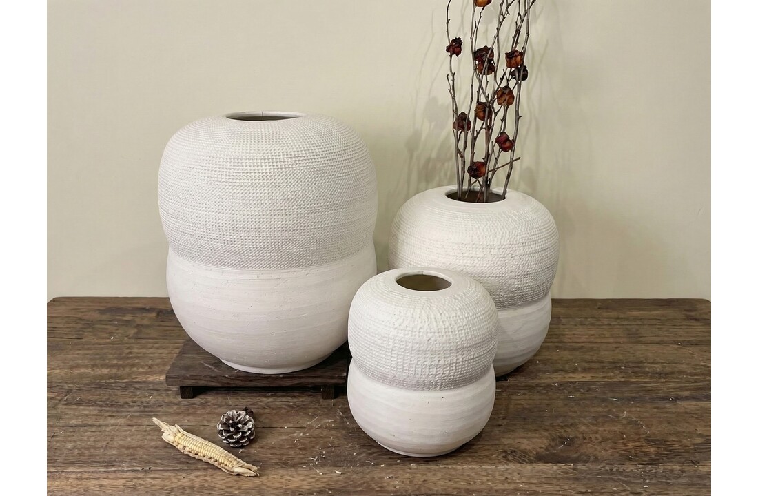 Vaas Zenith II | Japandi Off - White | Kies je formaat