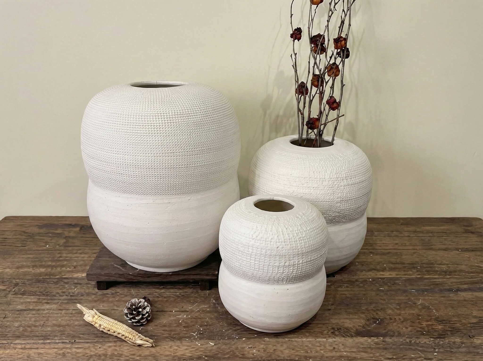 Vaas Zenith II | Japandi Off - White | Kies je formaat