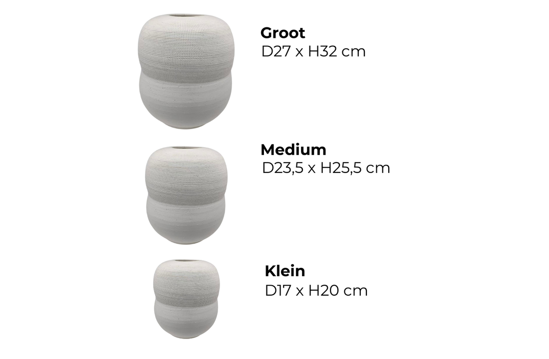 Vaas Zenith II | Japandi Off - White | Kies je formaat