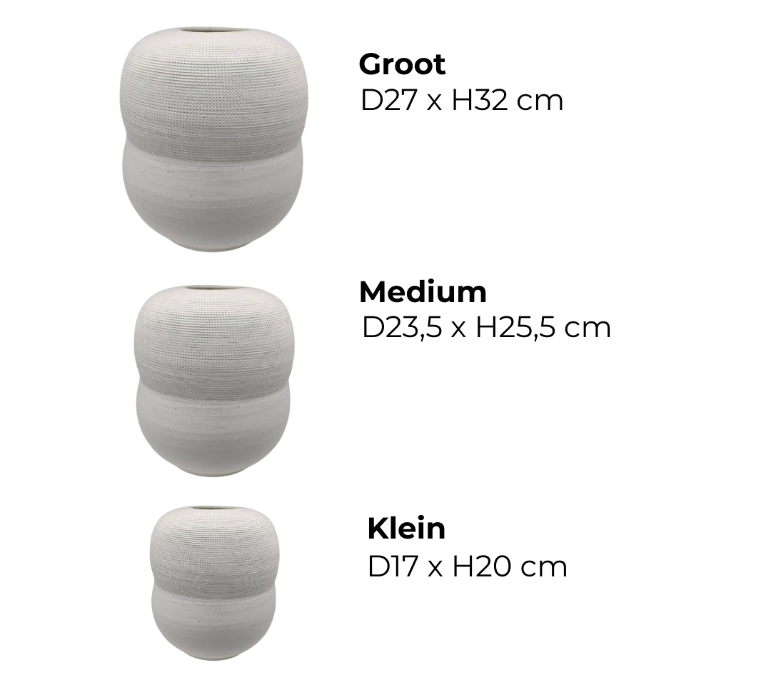 Vaas Zenith II | Japandi Off - White | Kies je formaat